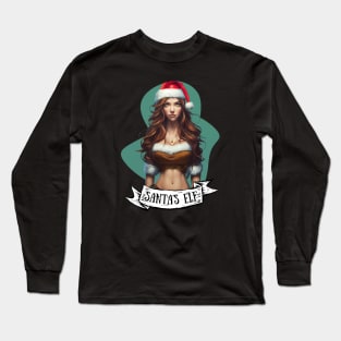 Santa's Elf - Cartoon - Christmas Funny Long Sleeve T-Shirt